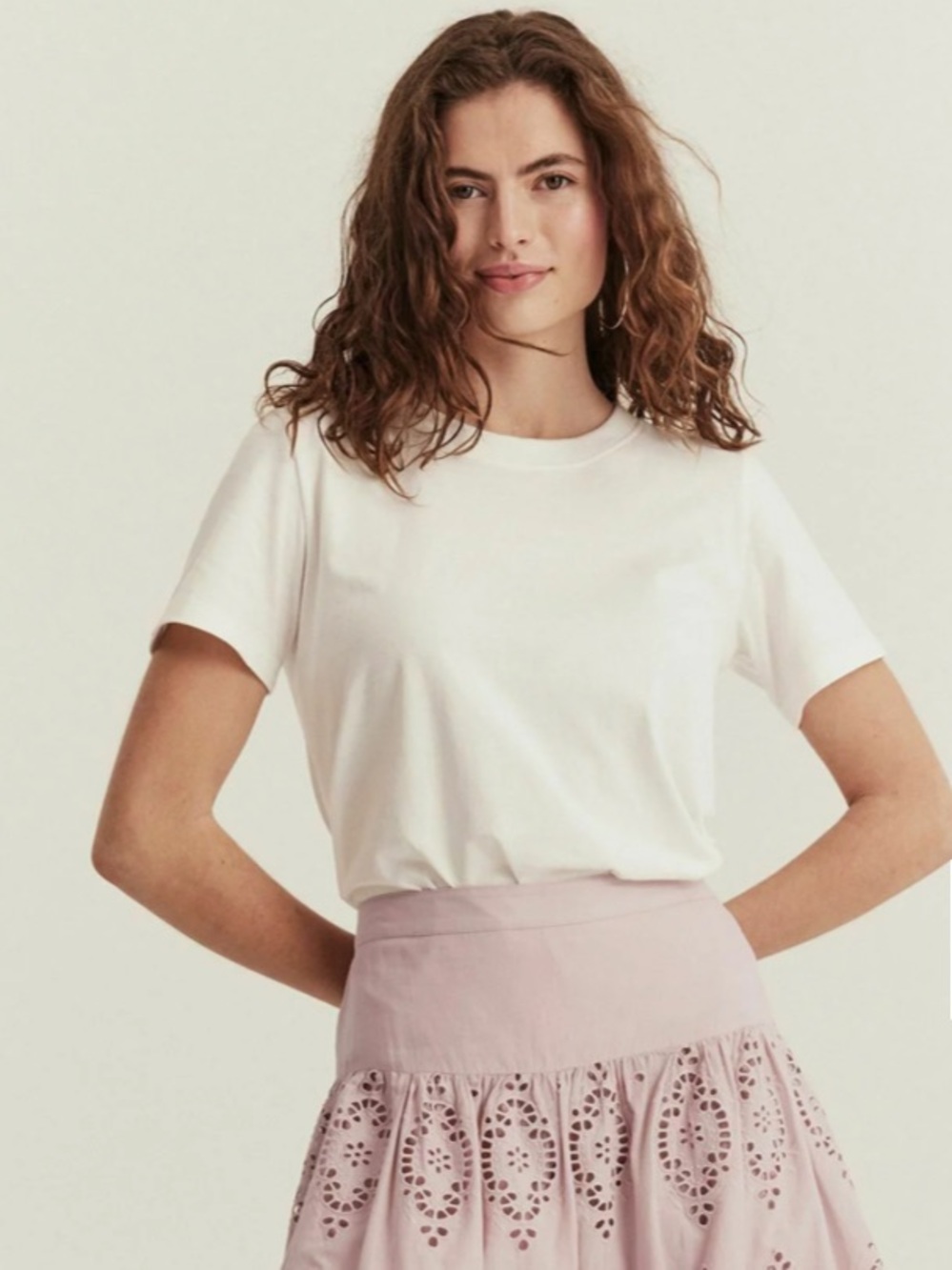 Pink cotton eyelet mini skirt - NWT, size M - Picture 6 of 6